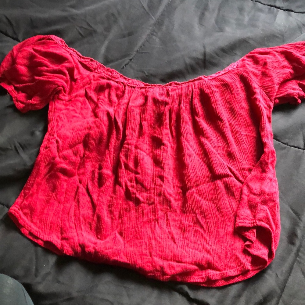 Red off the shoulder top